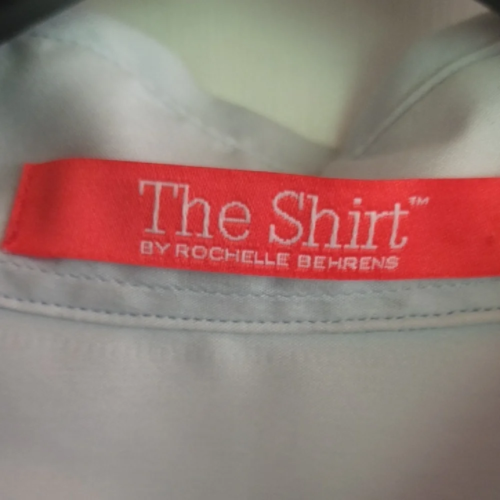 The Shirt By Rochelle Behrens Light Blue Classic Fitted Button Up, Size L - Picture 2 of 6